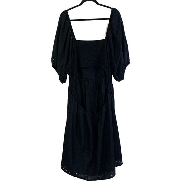 A NEW DAY Black Eyelet Open Back Puff‎ Sleeve Mini Dress Size 3X - NWT - Picture 11 of 16